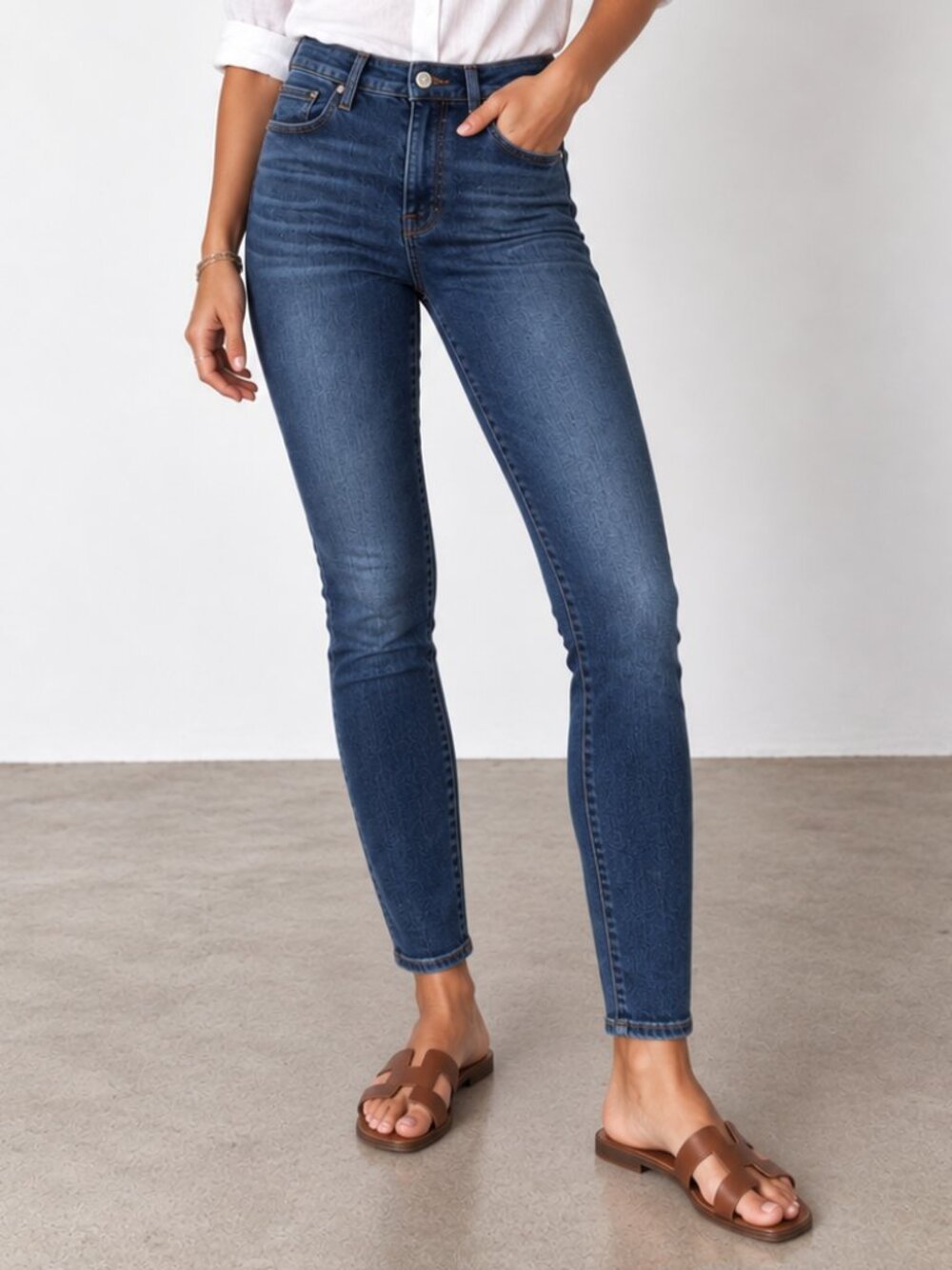 FRAME Le One Skinny Crop Jeans High Waisted Ultra Stretch Dark Wash Sz 1 (23-25)